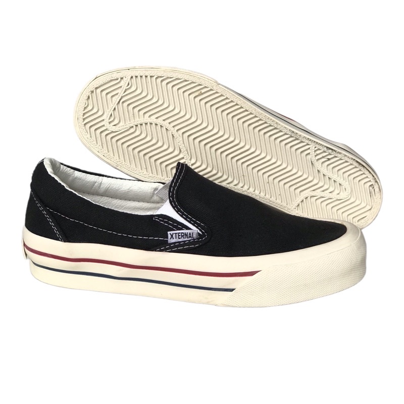 Sepatu XternalStepSure - Slip On Mac Black Red Blue