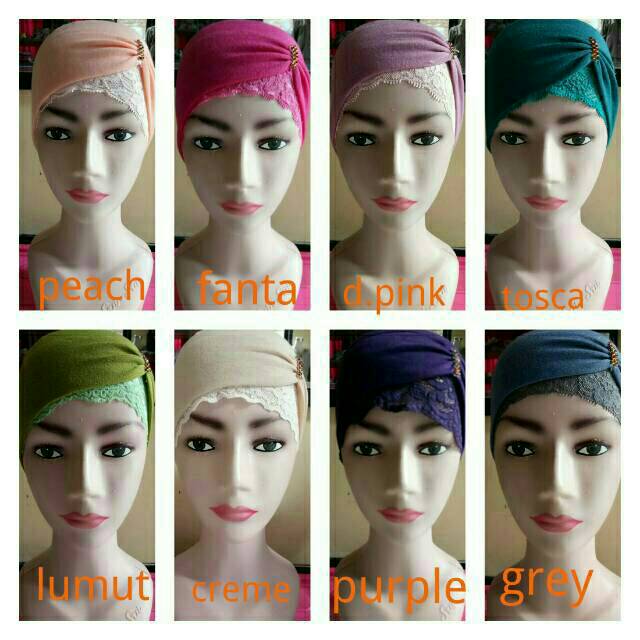 Ciput / inner / hijab /kerudung silang renda