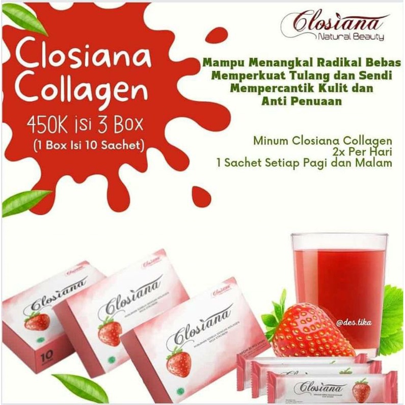 closiana Natural beauty whitening collagen dijamin original