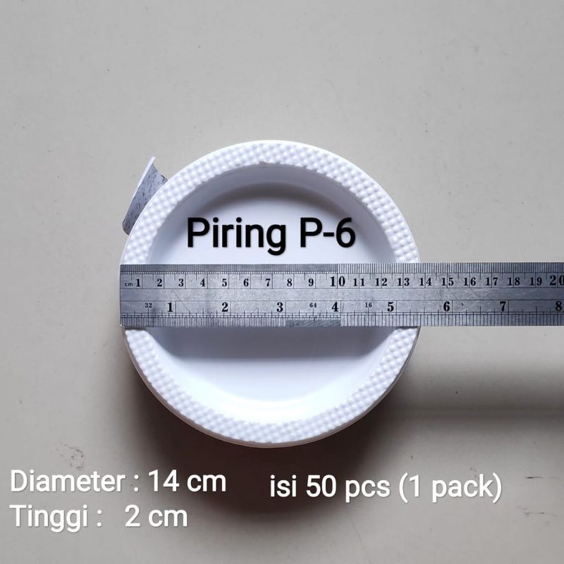 ISI 50PCS Piring Plastik Putih Susu Ready 3 Size Piring Plastik Sekali Pakai