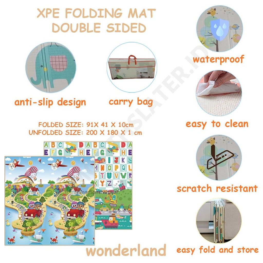 Right Start XPE Folding Mat Double Sided Antislip Carry Bag Waterproof Foldable Karpet Bayi Playmat