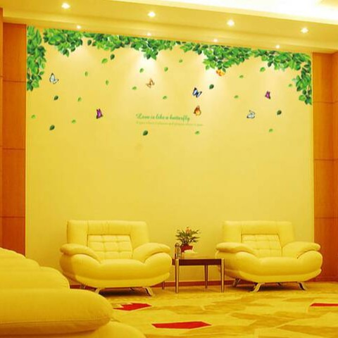 Harga Gila Stiker Dinding Uk.120x180cm  Wall Sticker Daun Kupu Hijau Jumbo Ay207 0L8L6OcEAJJJ