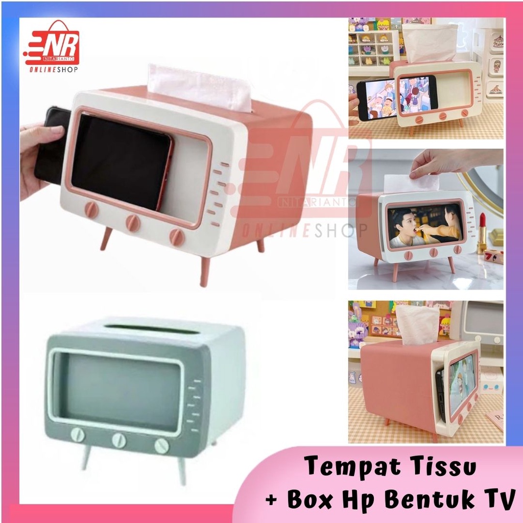 Kotak Tissue Box Organizer Bentuk TV  Stand Holder / Tempat tisue / Kotak tisu