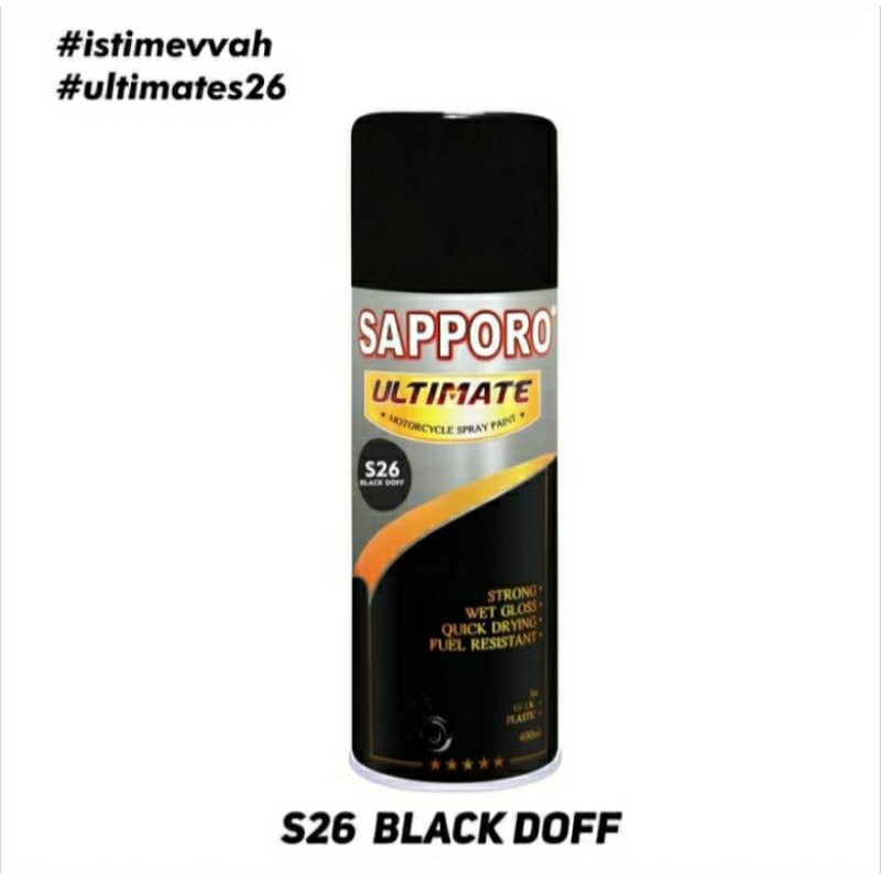 Cat Semprot Sapporo Ultimate S26 Black Doff / Pilok / Pylox hitam Doff