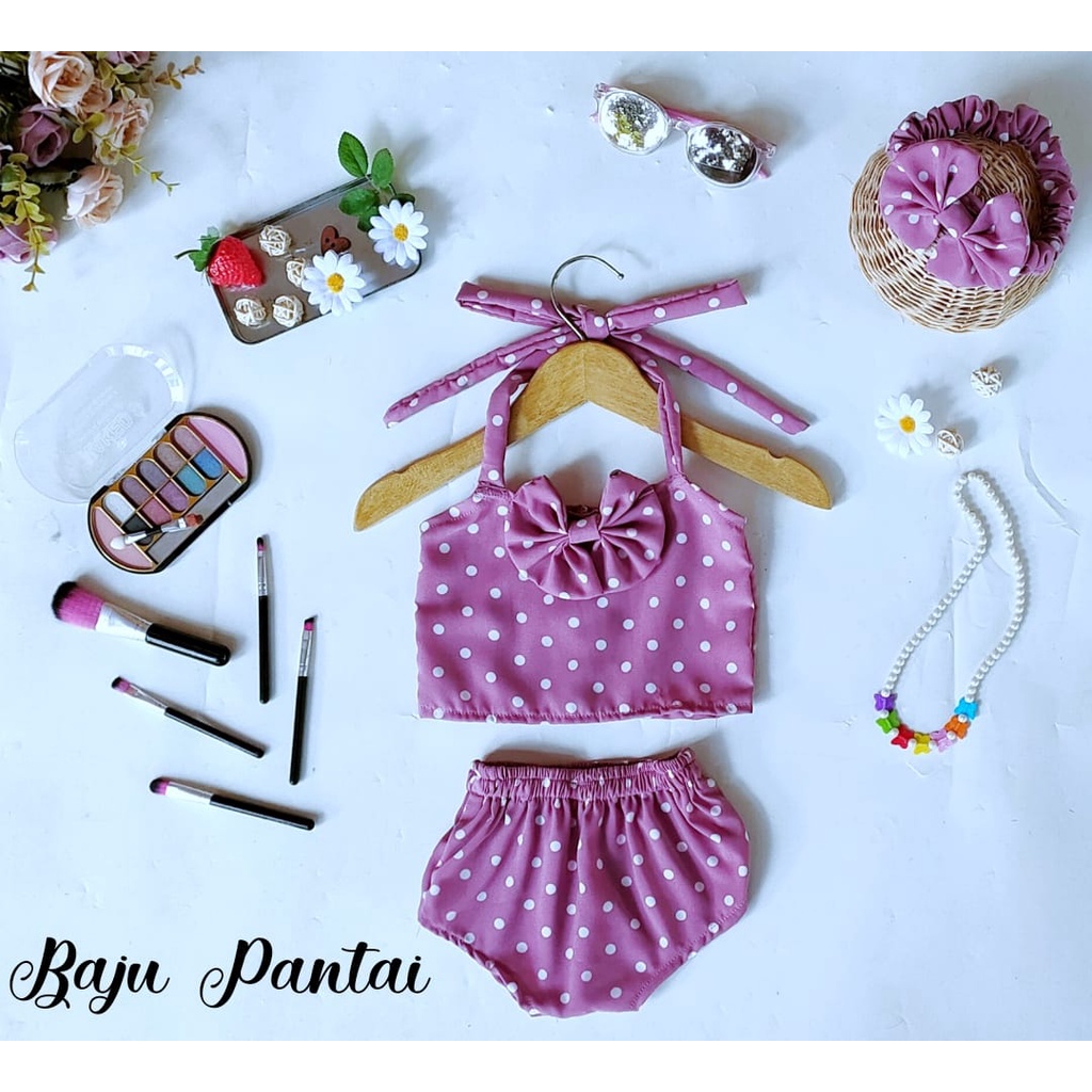 Baju Pantai Polkadot Anak Newborn | Baju Pantai Anak | Baju Pantai Newborn | Photoshoot