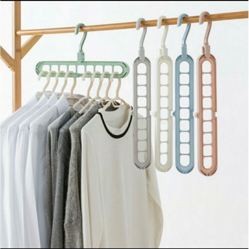 GANTUNGAN MAGIC HANGER FOLDABLE GANTUNGAN BAJU LIPAT AJAIB 9 IN 1 MULTIFUNGSI