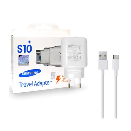 TRAVER ADAPTER CHARGER SAMSUNG S10+ ORIGINAL 100% FAST CHARGING type C