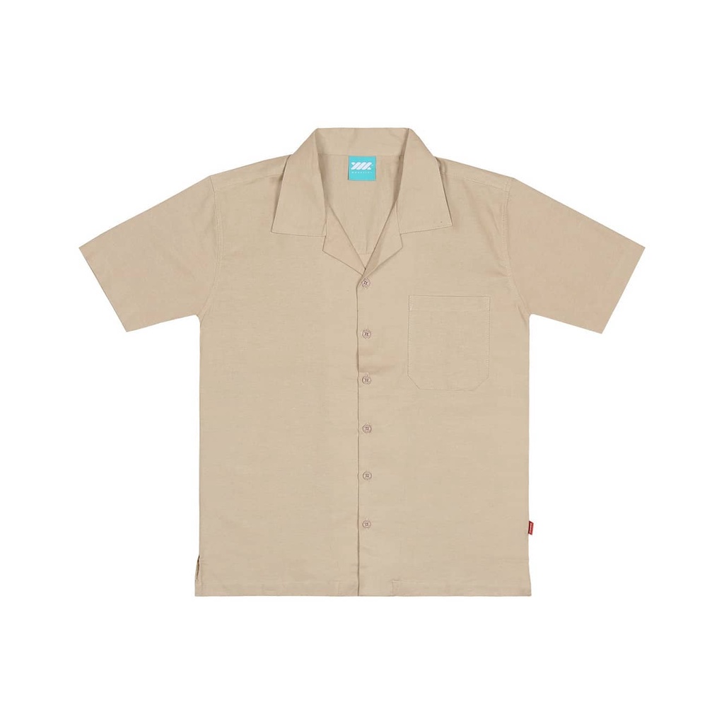 Wadezig - Kemeja Hawai Shirt Cream - 100% Original