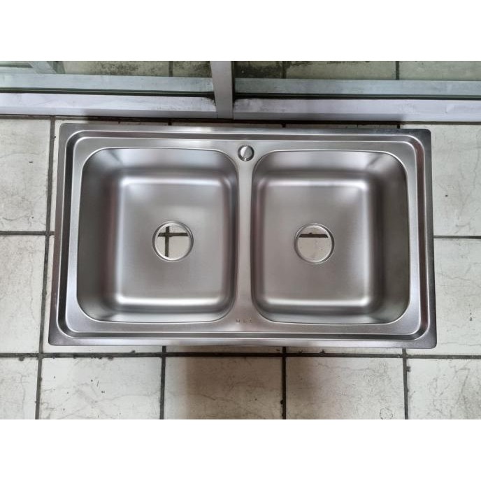 Bak Cuci Piring Wastafel Kitchen Sink Double Bowl 2 Dua Lubang Oki 021
