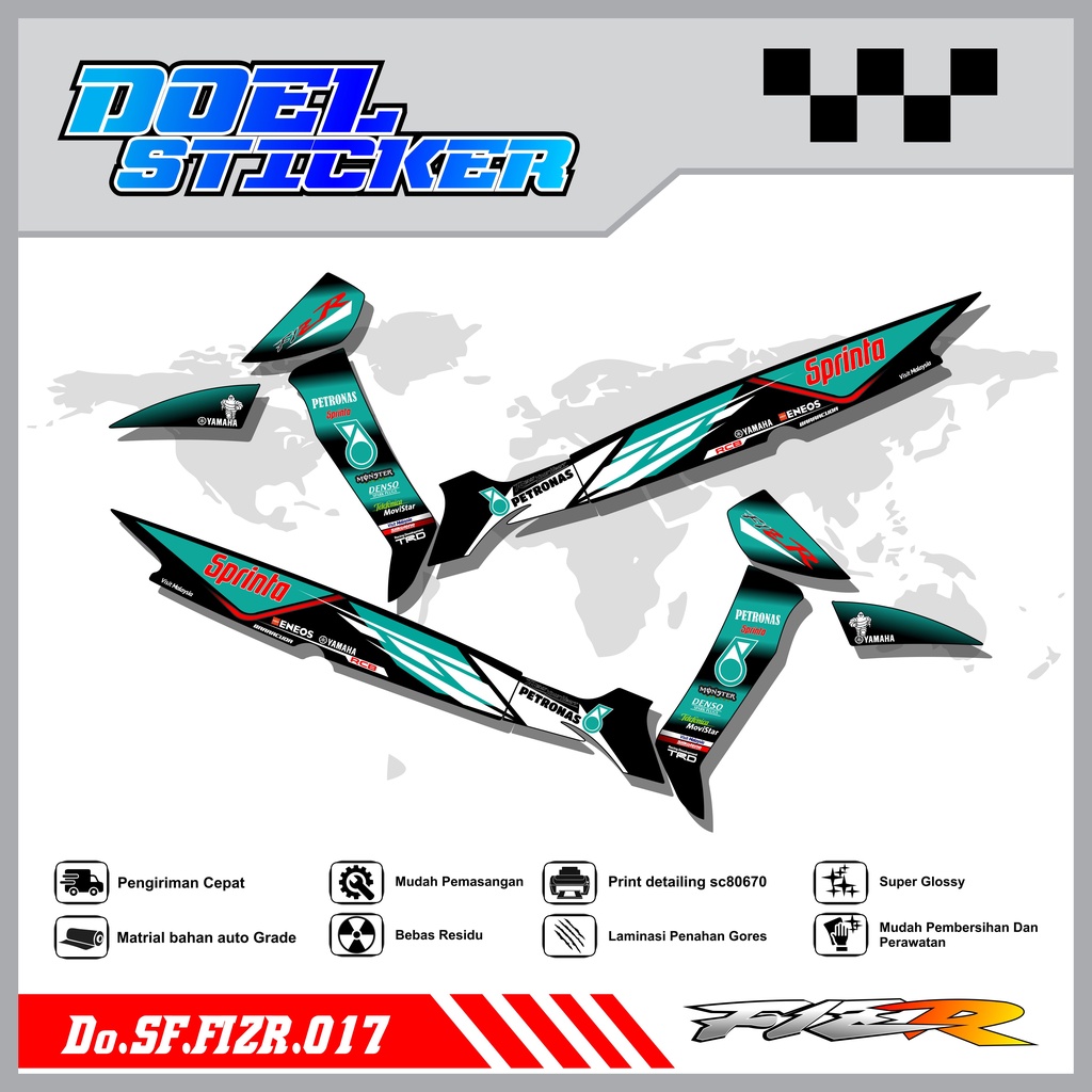 STICKER STRIPING FIZ R - STICKER STRIPING LIST VARIASI HOLOGRAM , CROME FIZ R DOEL 017