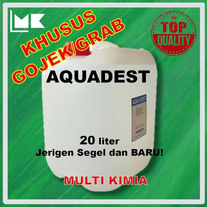 TERBARU / Aquadest - Distilled Water - Air Suling jerigen BARU dan SEGEL 20liter / BERKUALITAS BAGUS
