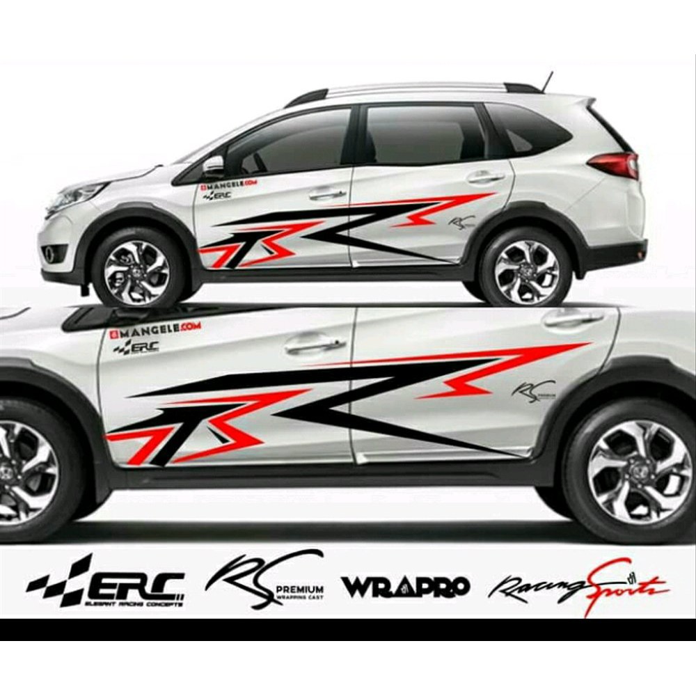 Cutting Sticker Striping Mobil Racing Suv Brv Hrv Mobilio Rush Terios Avanza Xenia Shopee Indonesia