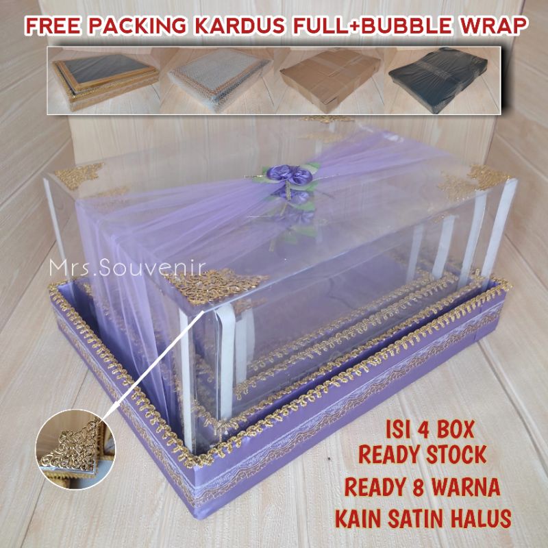 Box Kotak Seserahan Mika Tile 1 Set Isi 4 Box Hantaran