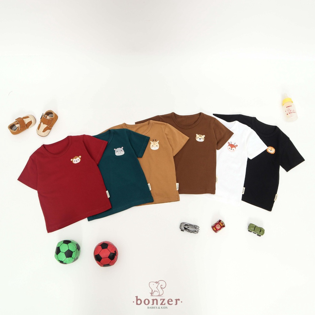 PROMO 7.7 PROMO BAJU LEBARAN MURAH BONZER ATASAN  ANAK TSHIRT ANIMAL BAJU ATASAN ANAK UNISEX BORDIR HEWAN BARU 1 - 5 TAHUN