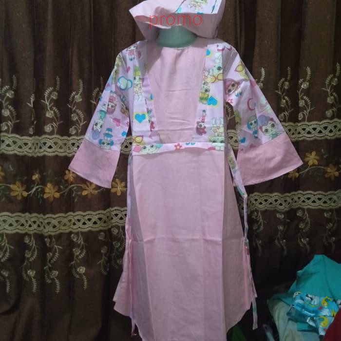 Baju muslim anak perempuan katun 4-6 tahun