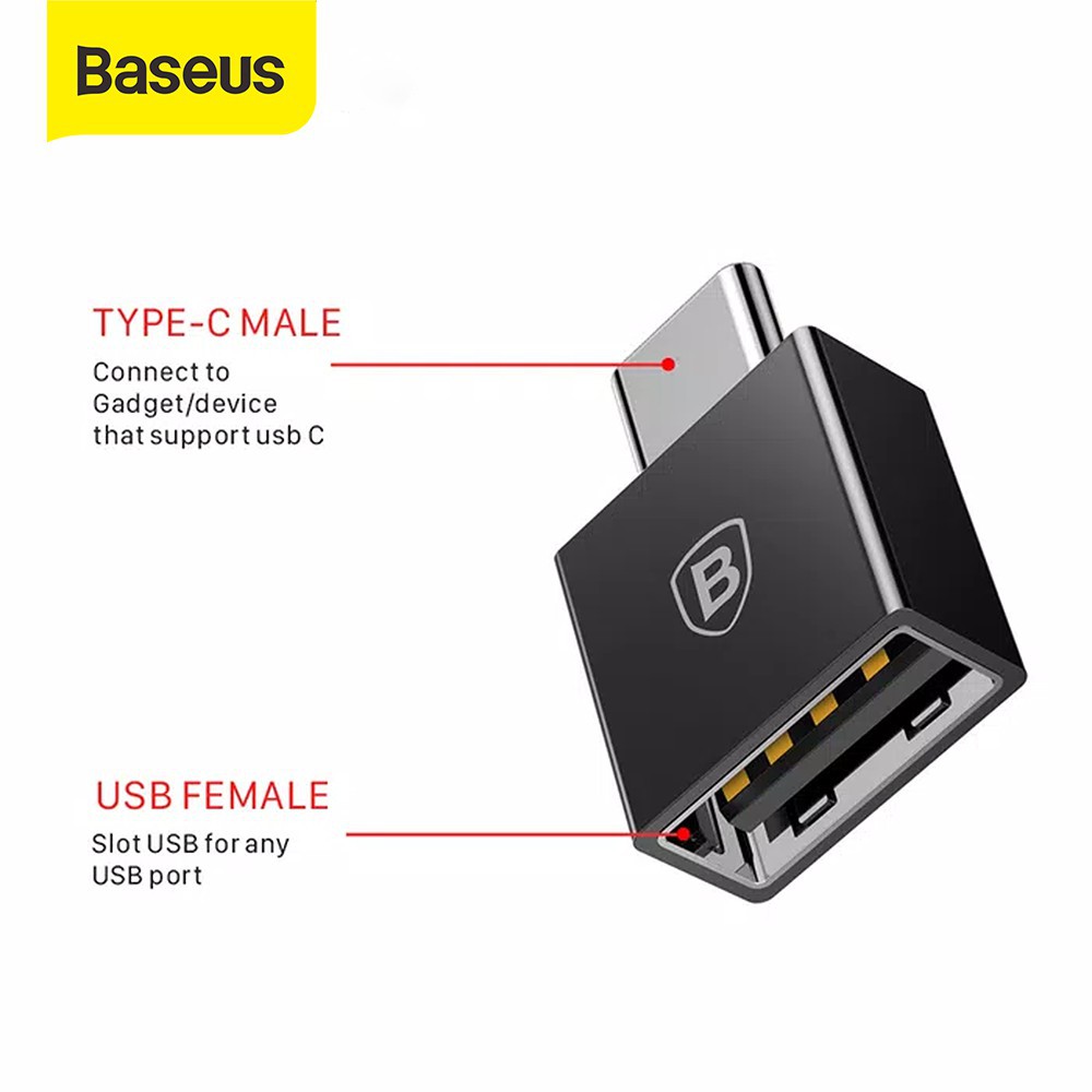 Baseus Android Otg Type C / Micro Usb Converter Plug