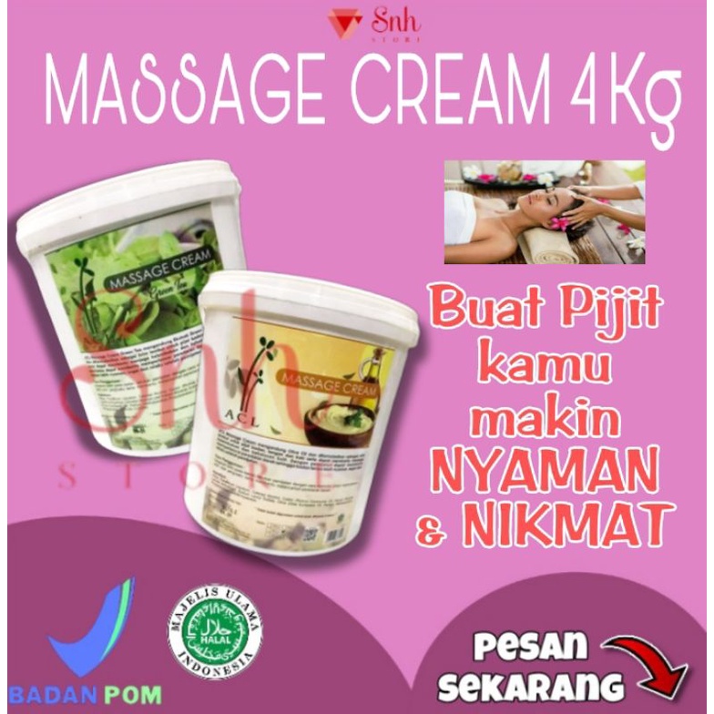 MASSAGE CREAM 4kg/Body Massage/body butter/body cream/Urut Pijat Pijit/cream urut pijat/cream pijat/pijit/pijat/urut/krim pijat refleksi body butter/body cream/cream massage badan/krim massage/body cream bleaching/lotion whitening bpom/cream pijat kiloan/