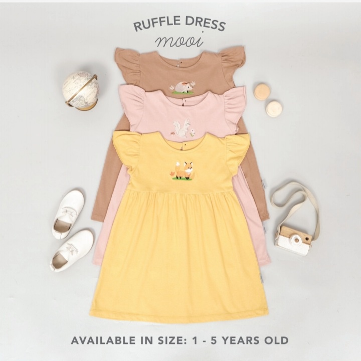 Mooi Dress Ruffle Anak Bayi Perempuan 0-5 Tahun CBKS SO