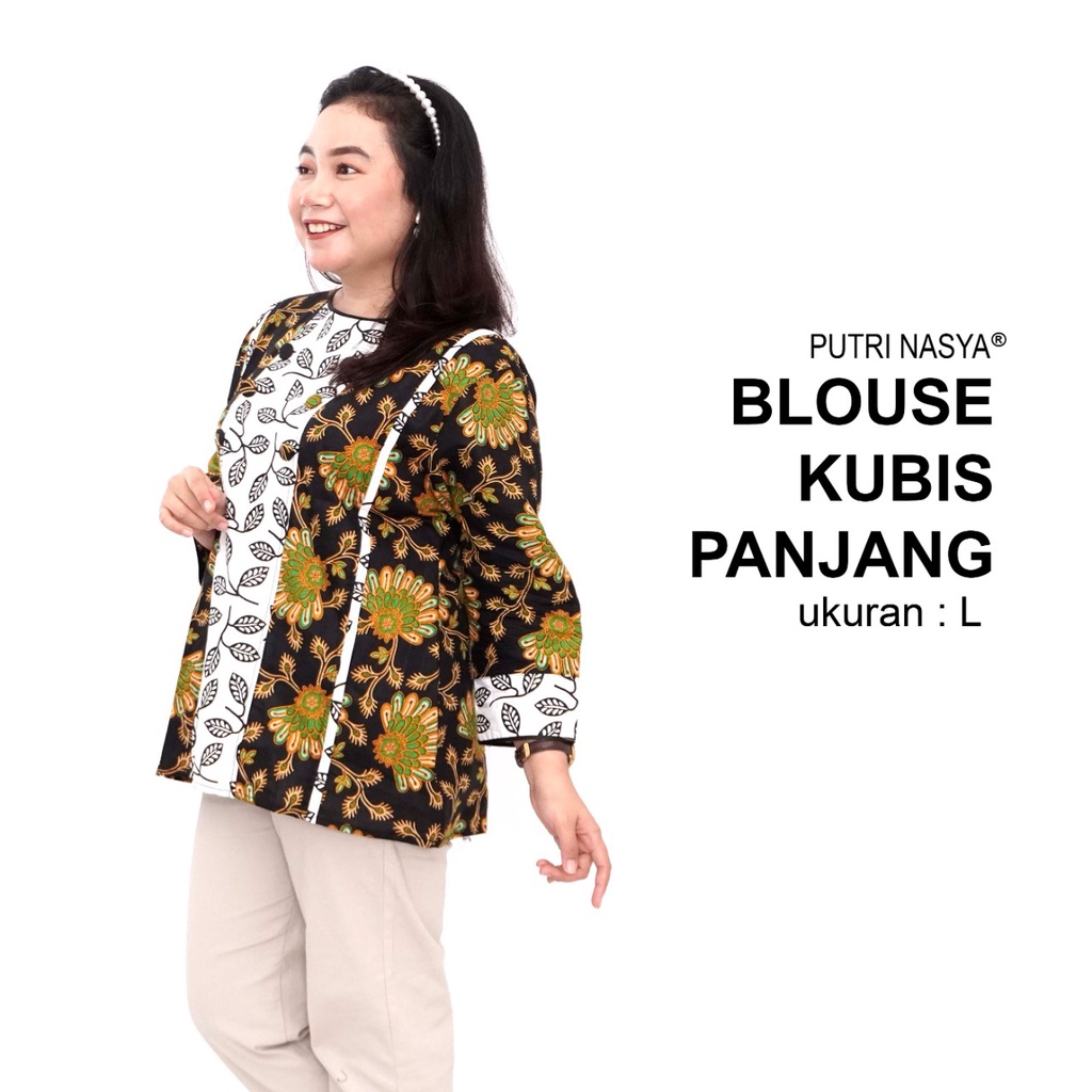 Atasan Batik Blouse Big Size Wanita Kerja Jumbo S-M-L-XL-2L-3L-4L-5L-6L-7L Model Blus Jumbo Seragam Batik / Pakaian Batik LD 140 Kekinian Kantor