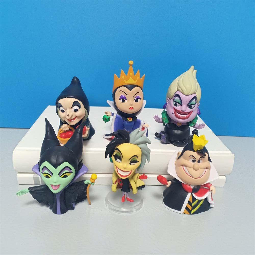 Agustina Villains Series Action Figure Kid Hadiah Mainan Anak Anime Penyihir Jelek Miniatur Ornamen Desktop Ratu Jahat Maleficent Model Mainan Patung Anime