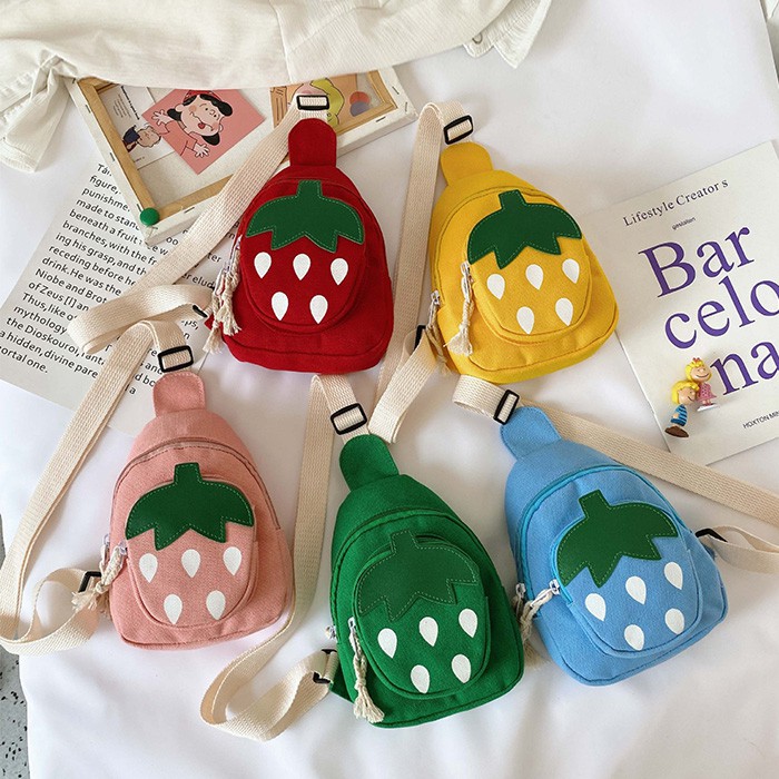 [Brandedbaby] TAS SELEMPANG ANAK IMPORT MOTIF STRAWBERRY / SLING BAG FASHION ANAK PEREMPUAN