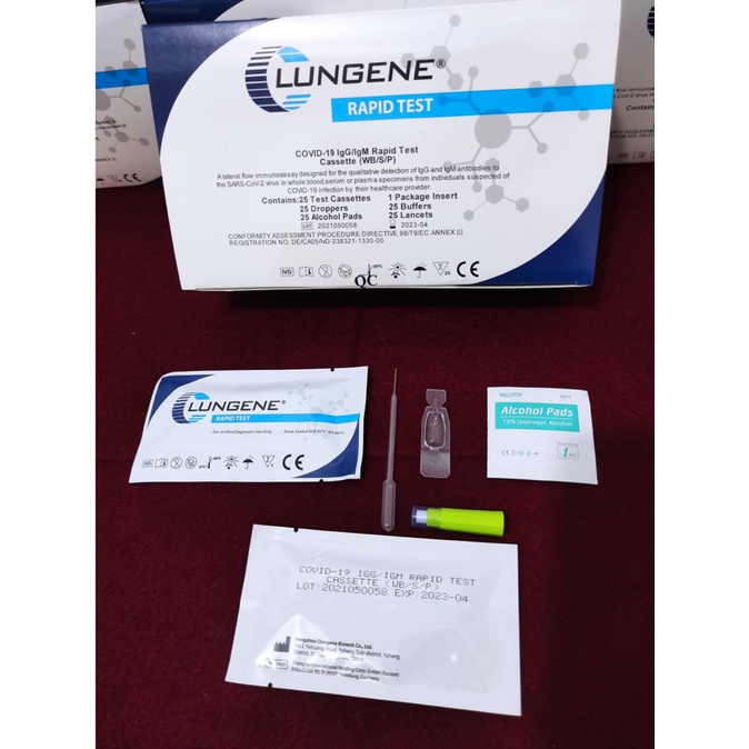 Alat Rapid Test Antibody Lungene (Sample Darah) Satuan Pemakaian | Clungene Antibody Original Termurah