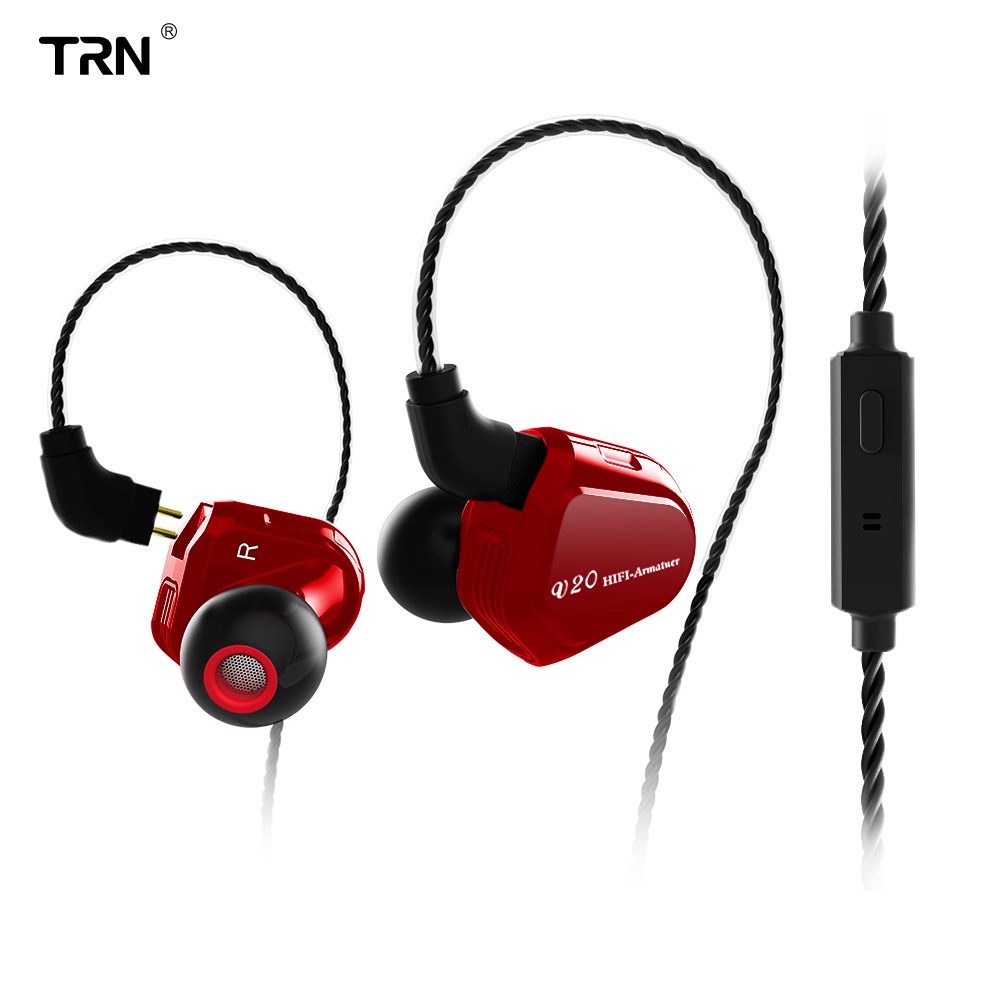 TRN V20 Audiophile Tri-Driver Hybrid In Ear Monitor Microphone