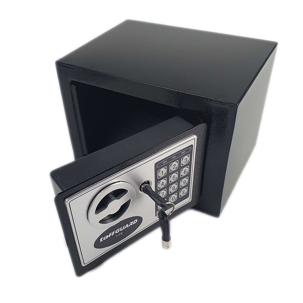 TaffGUARD Kotak Brankas Hotel Mini Electric Password Safe Deposit Box 4.6L - 17E - Black