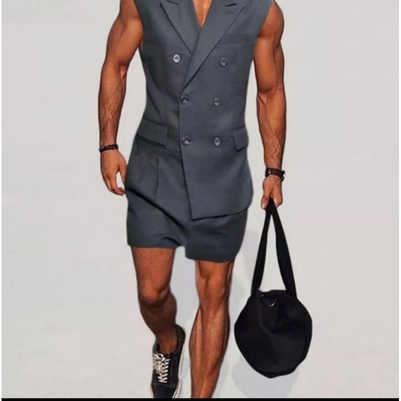 fashion jumpsuit overall men / kemeja baju monyet pria