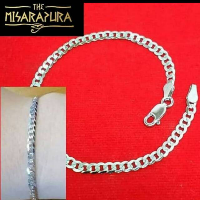 PERHIASAN GELANG SISIK NAGA HALUS PERAK 925 LAPIS EMAS