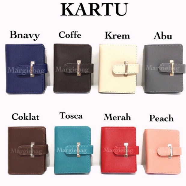 BAJ Tempat Dompet Kartu Nama ATM Koin Card Pouch Holder Kulit Mini Murah Gawang Besi Import WanitA TF055