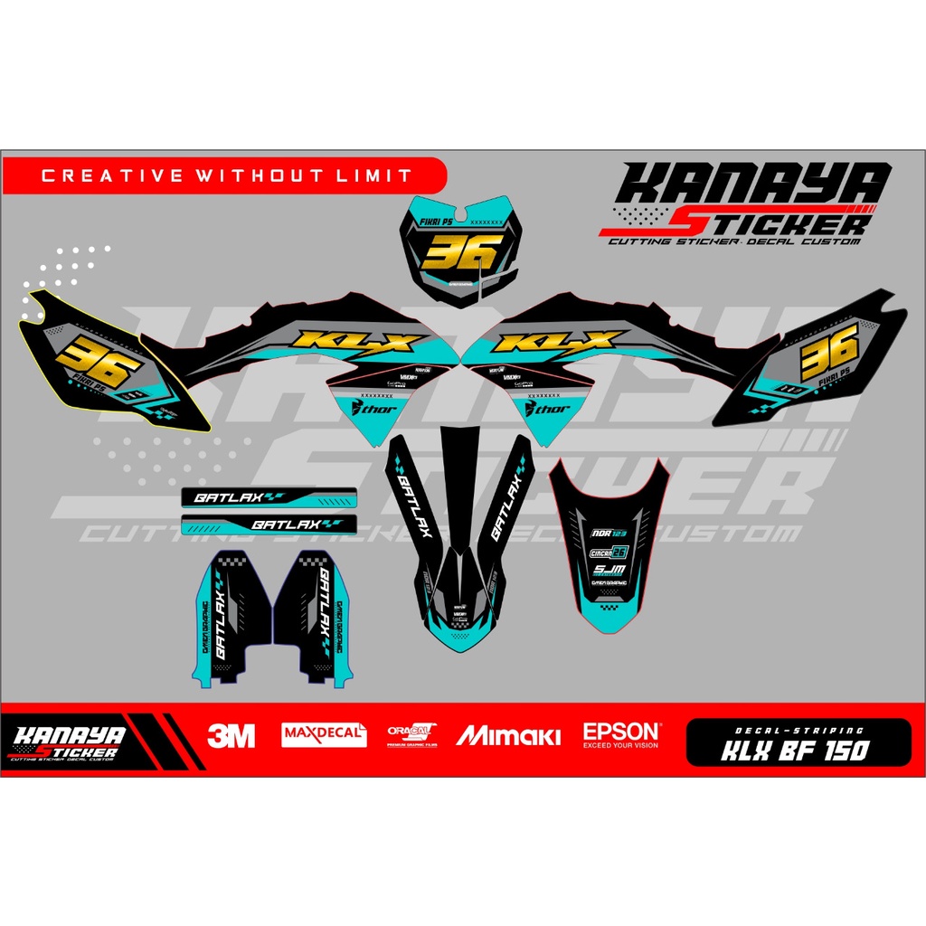 DECAL KLX 150/ KLX BF 150 / SRTIKER DECAL KLX BF 150 / DESAIN TERBARU - KLX003