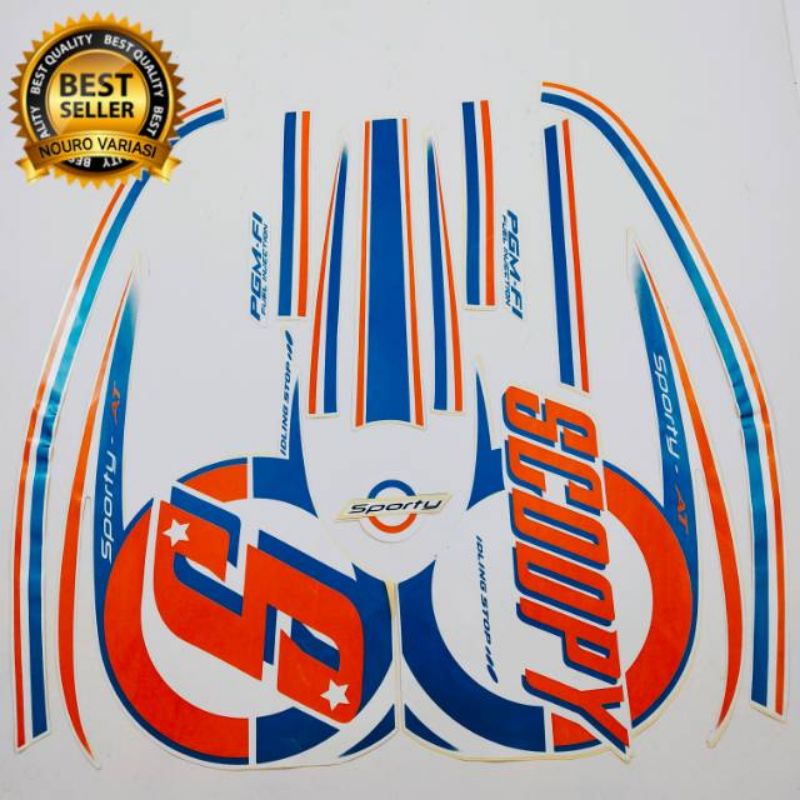 STRIPING STICKER SCOOPY SPORTY 2015 BODY PUTIH STICKER SCOOPY 2015 PUTIH