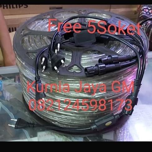 Lampu Selang LED Bulat 2 jalur 100meter /Selang LED Rope Light 100 Mtr