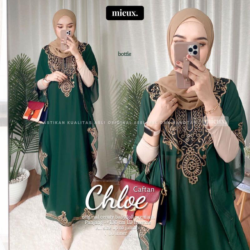 Chloe Kaftan Bordir Timbul Premium Mewah Original Mieux