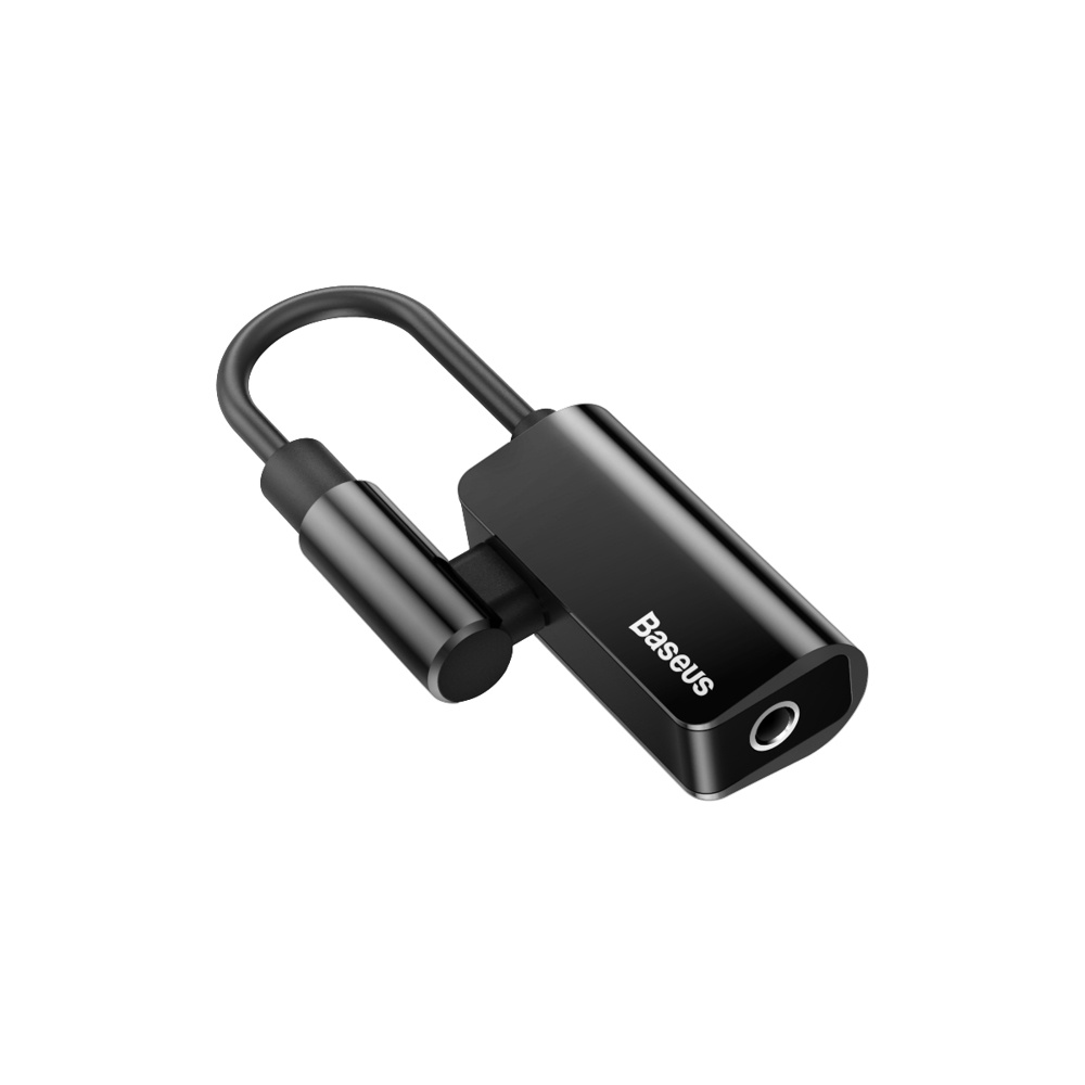 Baseus Konverter Audio Adaptor USB Type C to USB Type C + Jack 3.5 mm - L45 - Black