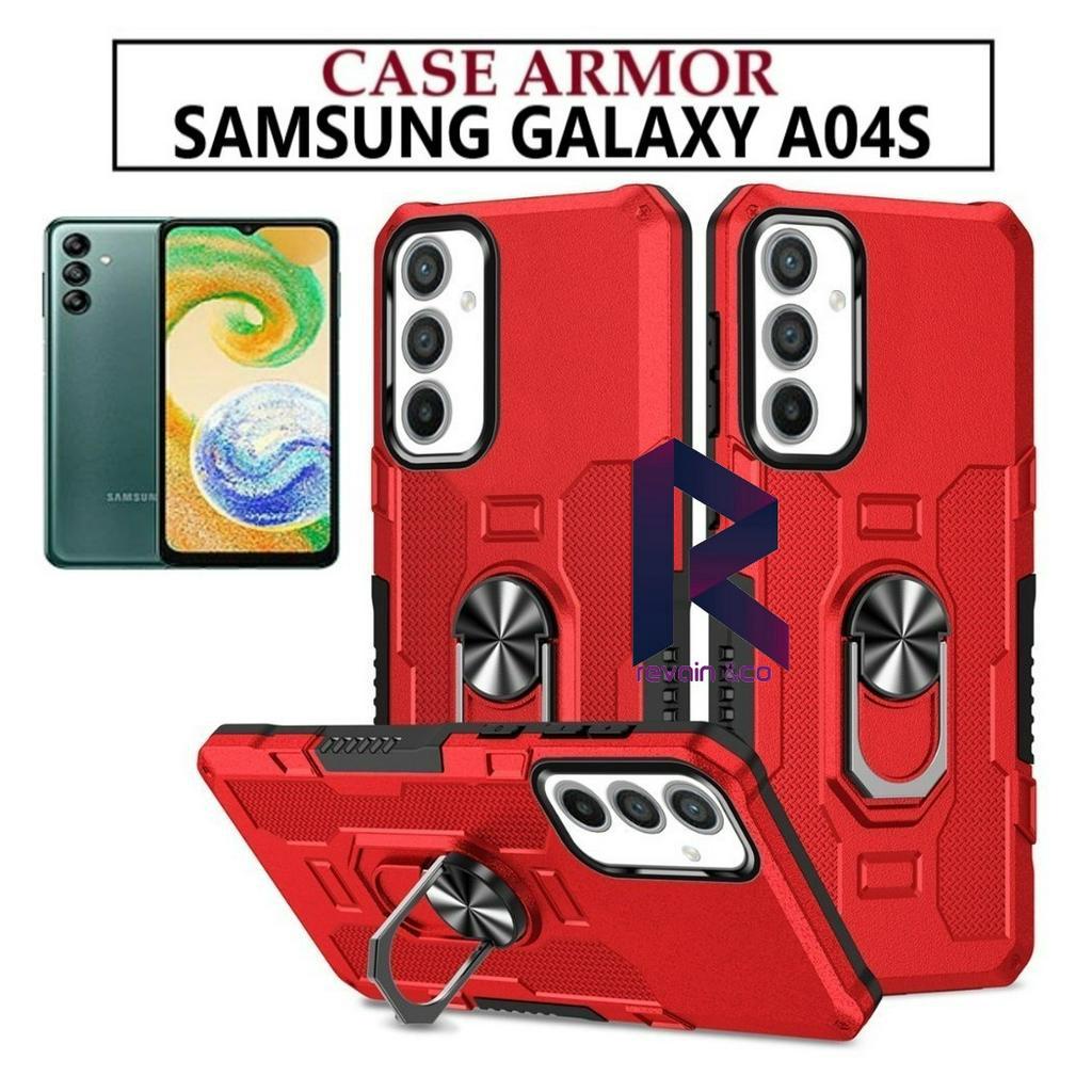 Case Armor SAMSUNG A04S Iring Cincin Magnetic Kesing Hp Protect kamera Premium Hard Case Standing Robot Pelindung Kamera