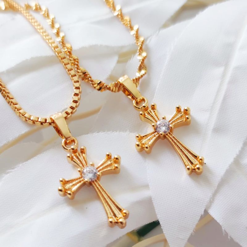 Kalung Xuping Emas Kalung Import Motif Salib Permata