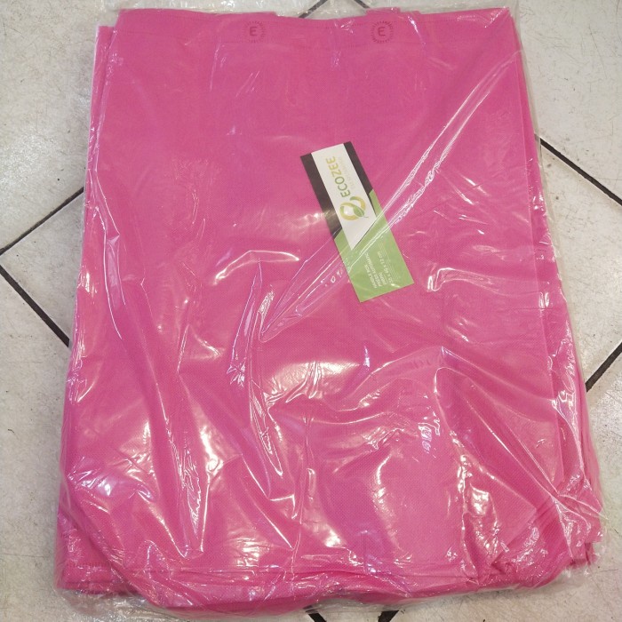 

✨ BISA COD ✨ TAS TENTENG BAHAN SPONDBOND UKURAN 35X45x12 model BOX/ ISI 12pc - pink