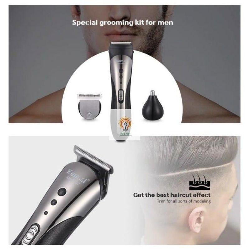 Alat Cukur Rambut Elektrik / Professional Hair Clipper 3 in 1 Kemei 1407&amp; 1419