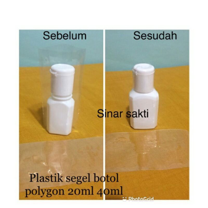 plastik segel botol polygon 20ml 40m (1pack isi 50 pcs) plastik shrink segel