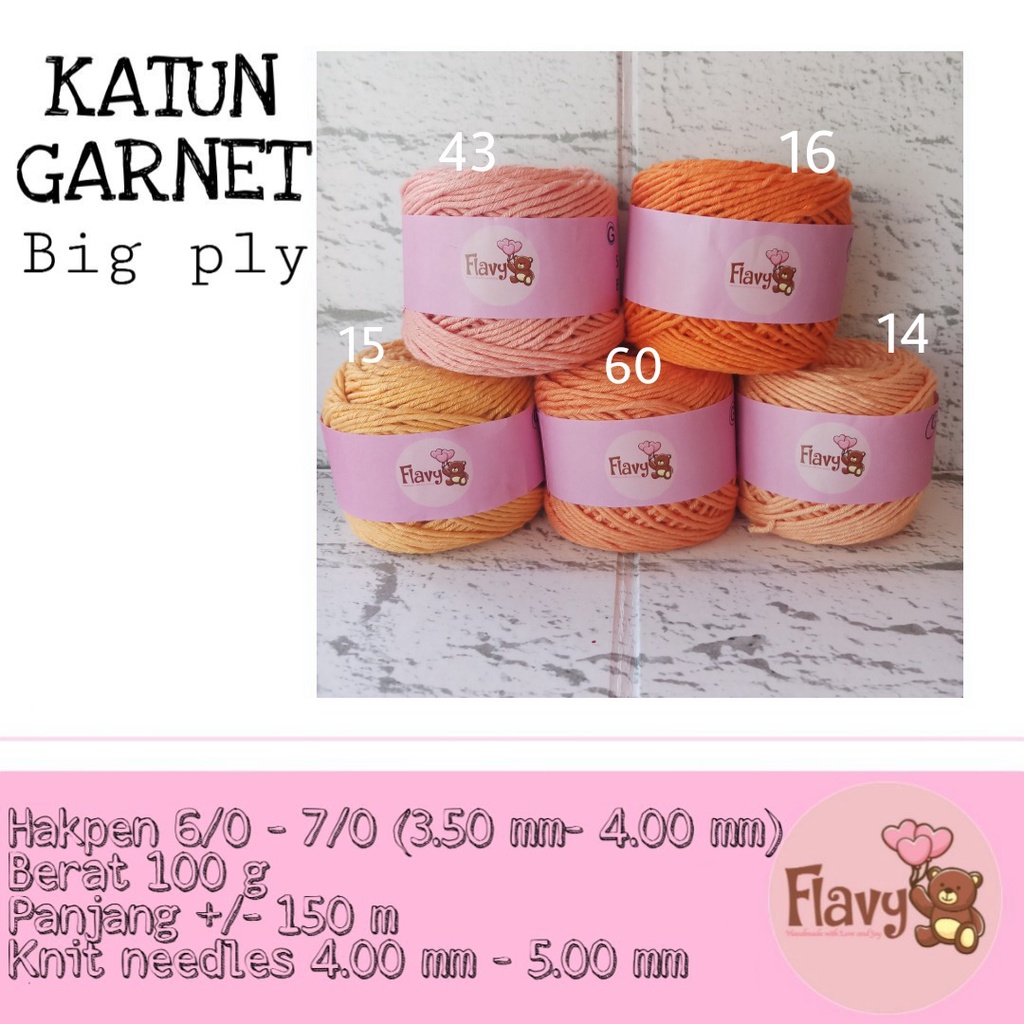 BENANG SOFT KATUN GARNET BIG PLY Seri Orange
