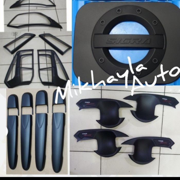 Paket Garnish Outer Handle Tank Cover Sigra 2019-2021 Hitam Doff