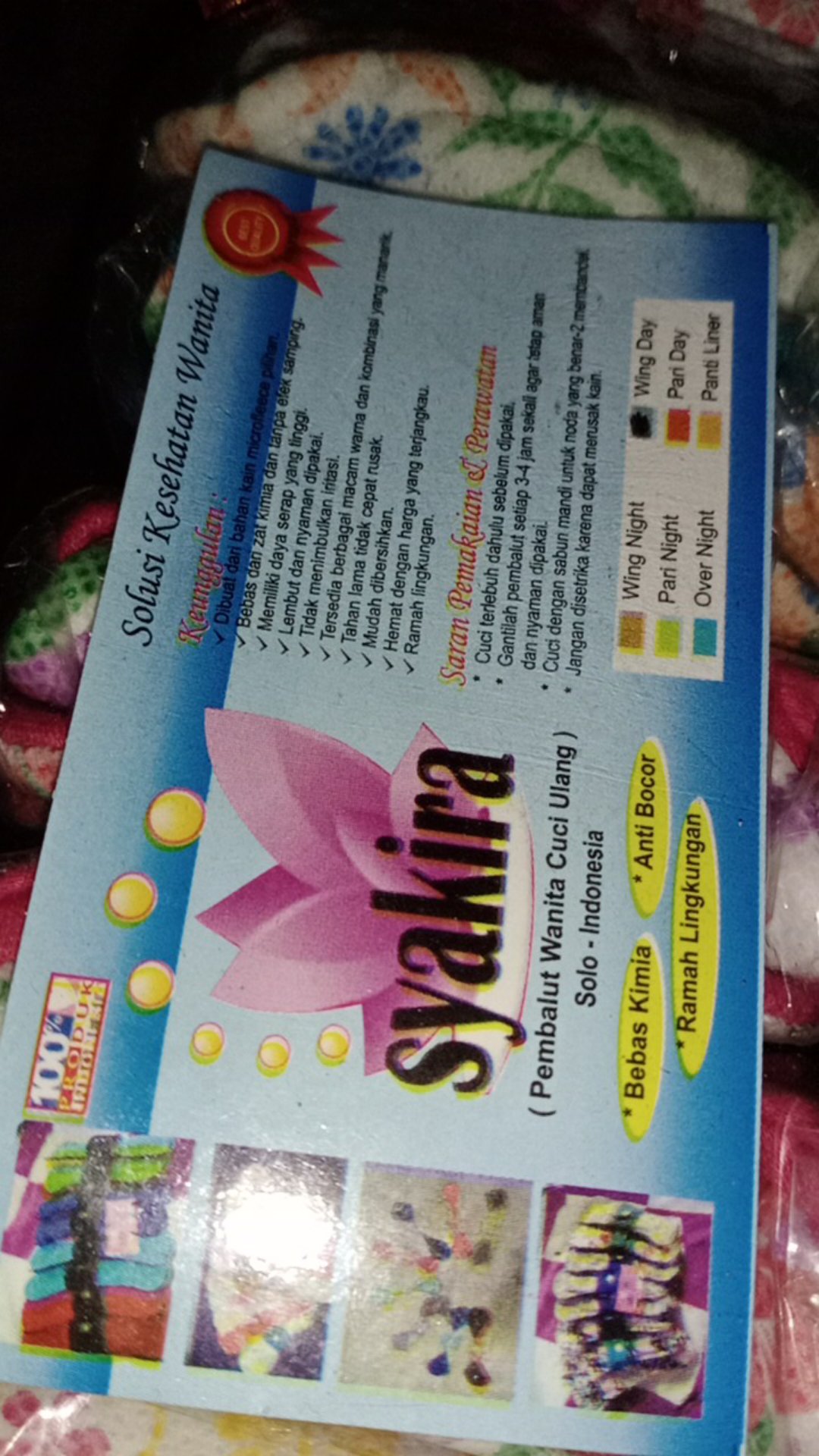 Menspad/pembalut Kain Ramah Lingkungan Bebas Kimia