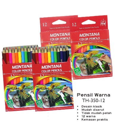 PENSIL WARNA MONTANA PENDEK 12 PCS-2