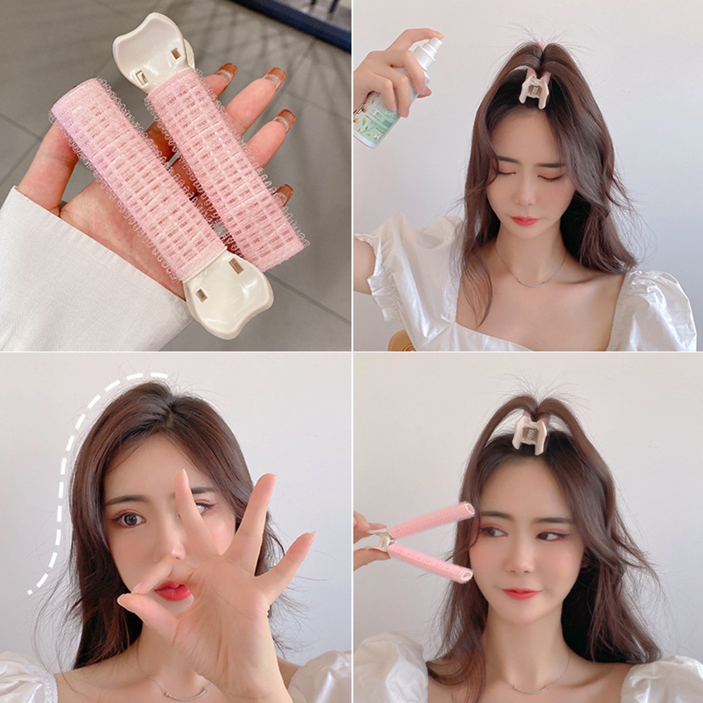 2 pcs Fashion Wanita Gelombang Gaya Rambut Keriting Tongkat Warna Solid Klip Rambut Aksesoris Rambut Gaya Korea Hairgrips Hiasan Kepala Jepit Rambut