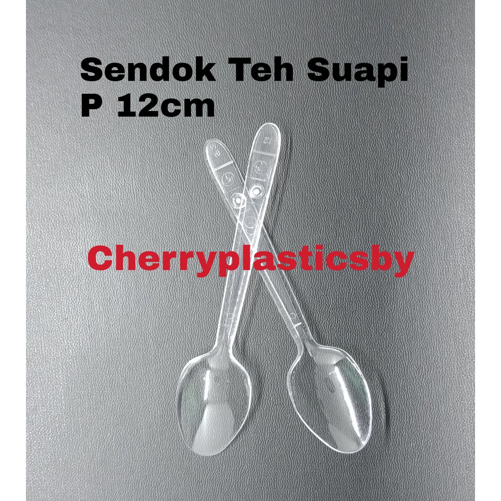 Sendok Teh SUAPI Bening Transparan Putih Susu pak 100pc