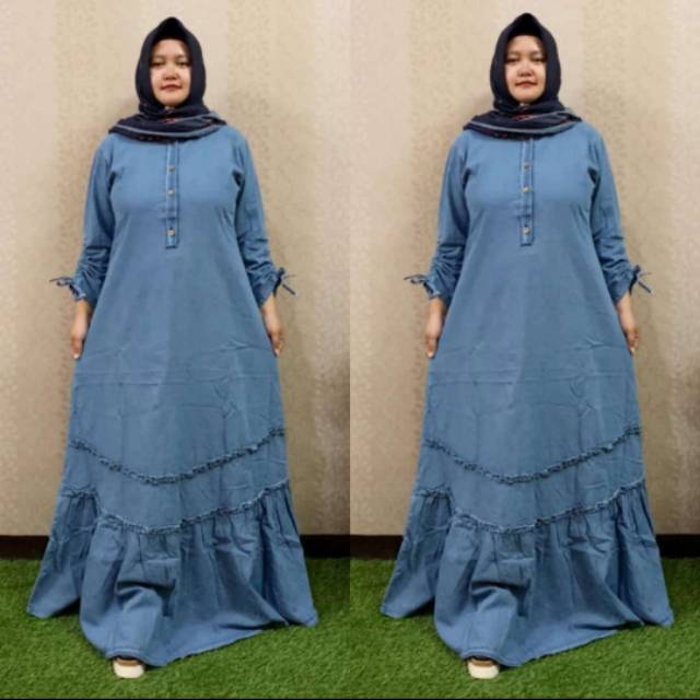 Gamis jeans wash jumbo Ld 115