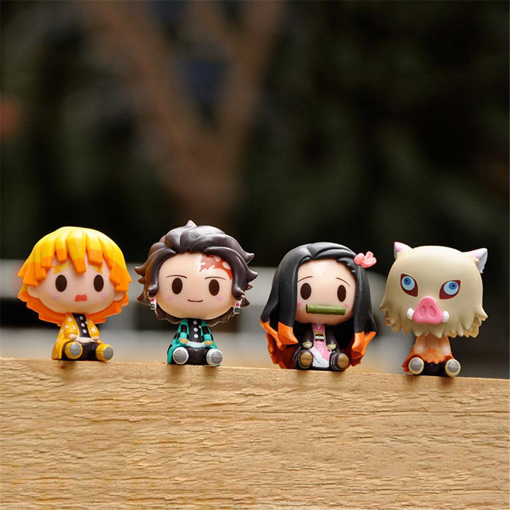 Lanfy Figure Model 4gaya/Set Hashibira Inosuke Kamado Tanjirou Japan Anime Kimetsu no Yaiba Kamado Nezuko Model Anime