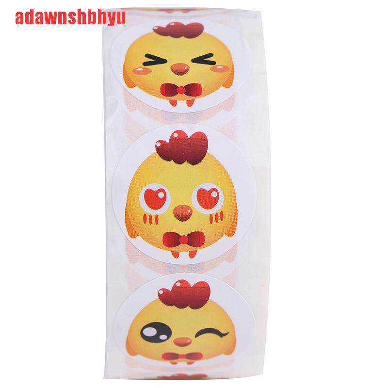 500pcs/roll Stiker Kemasan Desain Ayam Thank You